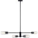 Velestino 4 Light 47.5 inch Black Linear Chandelier Ceiling Light